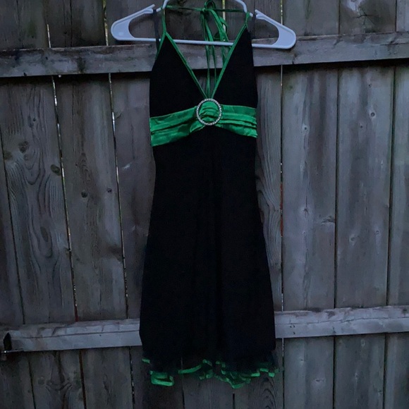 Taboo Black and green halter dress sz. L - Picture 1 of 5